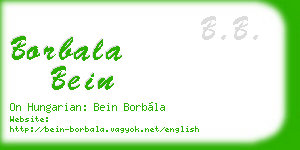 borbala bein business card